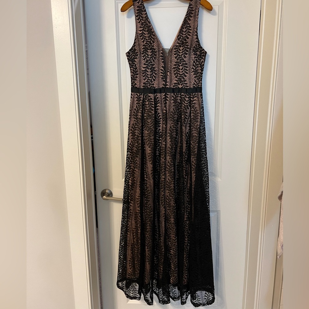 Black lace formal gown
